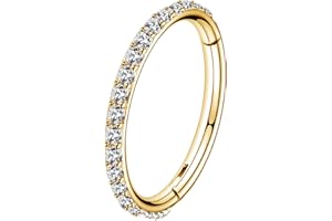 OUFER 16G 6/8/10/12 mm Boucles d'oreilles Cartilage créoles en Acier Inoxydable CZ Ligne Helix Boucles d'oreilles créoles Daith