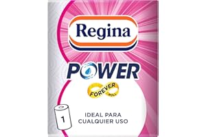 Regina Power Papel de Cocina - 1 Rollo Aún Más Largo, 340 Hojas de 2 Capas, Adecuado para Limpiar Superficies Domésticas, Embalaje Reciclable, Papel 100% Certificado FSC