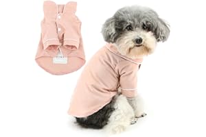 Zunea Chemise pyjama pour chiens de petite taille – Vêtement de couchage doux et respirant pour chiots – Vêtements d'intérieur à deux pattes – Tenue de vacances pour animaux de compagnie pour