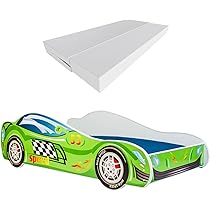 Letto Bambini A Forma Di Auto Da Corsa KOBI - 160x80cm Con Materasso, Tema Gara - Foto 11