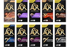 L'OR Espresso Variety Pack Nespresso Compatible Coffee Pods (Pack of 10, Total 100 Coffee Capsules)