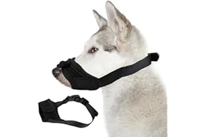 UNIKEEN Bozal para Perros, Bucal para Perro con Lazo Ajustable Apto Perros Grandes Evitar Que Masticar Alimentar Morder Nailon Suave Transpirable Boza para Golden Retriever Labrador Husky (XL)