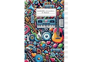 Quaderno Pentagrammato A4 di Musica: 104 Pagine Numerate con 12 Pentagrammi a Pagina - Comodo Indice Iniziale - Formato Grande A4 - Per Bambini e Ragazzi