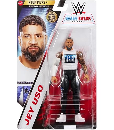 Mattel WWE Jey USO Action Figure, Main Event Series #153 6-inch