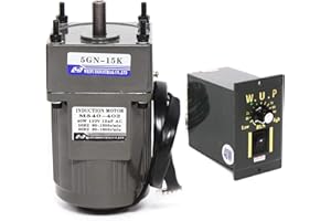 AOHUADA Getriebemotor Elektromotor Wechselstrom 40W 220V Einphasig Hohe Drehmomente Einstellbarer mit Drehzahlregler, 1:15(15K), 9U/min