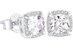 KRKC&CO Ohrringe Herren Silber 925, Iced Out Ohrsteckers, 14K Gold/Weißgold beschichtet, mit Zirkonia Steine Blau Weiß, allergiefreie Ohrschmuck, Geschenk für Männer Jungen