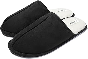 JOMIX Zimowe futrzane kapcie męskie, wygodne i ciepłe do użytku domowego