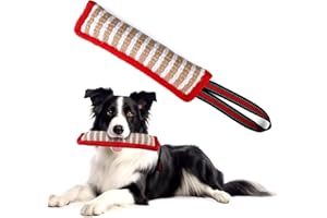 EPODA Boudin Jouet pour Chien Interactif Indestructible, Mâcher Corde Jouets pour Jeux Chiens avec 1 Anses, Cadeau pour Jouets Chien (Rouge)