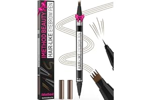 iMethod Microblading Eyebrow Pen - Eyebrow Pencil Magical 2-in-1 Dual-Ended Eye Brow Pencils for Women with 4-Fork-Tip & Precise Brush-Tip Create Natural Hair-Like Brows, Last All-Day, Light Brown