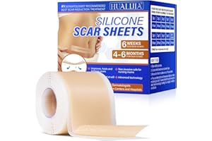 NIFEISHI Silikon-Narbenband (1.6”x 120”Rolle-3M), Silikon-Narbenfolien, Professionell Silikonpflaster für Narben für Chirurgische Narben, Keloid, Kaiserschnitt, Bauch, Verbrennung, Akne etc.