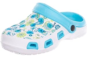 Brandsseller Damen Clog Gartenclog Gartenschuhe Schuh Pantolette Hausschuh leicht Blumenmuster