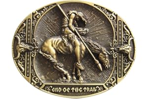 JEAN'S FRIEND New Vintage Bronze Plated End Of The Trail Western Belt Buckle Fibbia per cintura