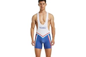 buddyboys Herren Wrestling Singuletts Athletic Supporters Slim Fit Sport Bodysuit Einteilige ärmellose Active Wrestling Trikot Gewichtheben Jumpsuits Boys Männer