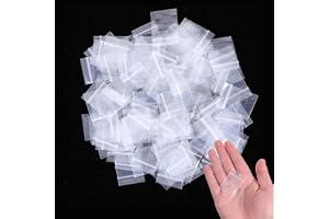Prasacco Förpackning med 100 små plastpåsar, 4 x 3 cm små polypåsar, genomskinliga återanvändbara mini Ziplock-påsar för ringar, örhängen, godis, teblad, charmar, piller