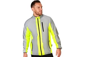 BTR Hi Vis Reflective Cycling & Running Jacket. Fits Men & Women. High Visibility (Hi Viz) & VERY Reflective Outdoor Sports Jacket