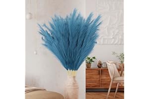 Ziamzra 6 piezas hierba de la Pampa 110 cm Pampas sechees decoración XXL Pampa artificial ramo flores secas naturales Pampa hierba para salón, boda, oficina, dormitorio (azul)