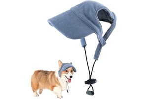 Dwafill Hut Hund Sommer Dog Cap, Schirmmütze Für Hunde Verstellbar Sonnenschutz Haustier Hut mit Ohrlöchern Dackel Mütze Hund Baseballmütze Sonnenhut, für Welpen Kleine Mittelgroße Große Hunde(S)
