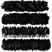 250 Piume Nero Naturali - Per Decorazioni, Costumi, Fai-Da-Te E Matrimoni - Foto 8