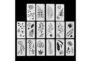 RONGWANGFU Lot de 16 pochoirs réutilisables pour peinture murale, en bois, décoration murale