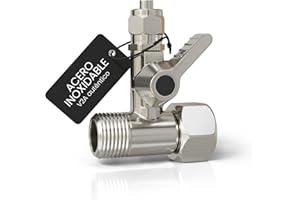 smardy Válvula de Cierre acero inoxidable Conector en T 3/8x3/8x1/4" Grifo-Cierre Adaptador para conectar 2 dispositivos (frigorífico SBS, ósmosis inversa y cafeteras)