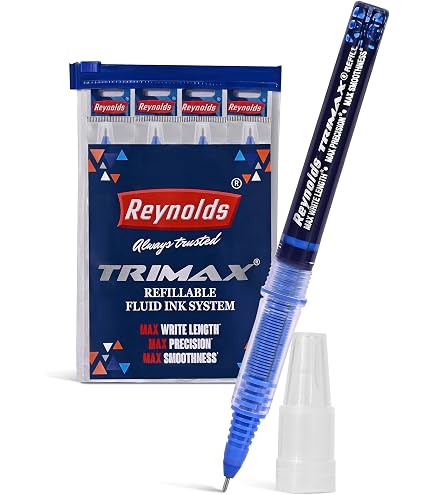 Reynolds Penna a sfera R5 con custodia da 3 CT, blu, elegante clip