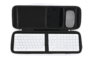 RAIACE Estuche rígido de Viaje para Apple Magic Keyboard + Magic Mouse (Solo se Vende el Estuche). - Negro (Forro Negro)