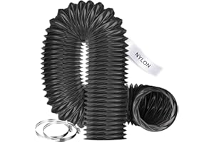 Divalune Gaine d’Aération Ø100 mm 3 m Noir – Tuyau Flexible en Nylon Renforcé, Isolation Thermique & Réduction du Bruit, Résistant à 120°C pour Climatisation, Hotte, Salle de Bain - 1