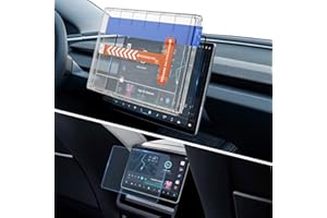 LANGBEAN Tesla Model Y Juniper Protecteur Ecran Mat [Anti-Reflets], 9H Verre Trempé pour Model 3 Highland, 15,4" + 8" Film Protection d'Écran Avant et Arrière avec Kit Alignement [2 Pièces]