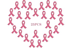 BOOGIFT Cancer Gifts for Women, 25pcs Pink Ribbon Pin Enamel Jewelry Pin Faith Strength Hope Pins Breast Cancer Awareness Pink Lapel Pins for Charity Public and Social Event