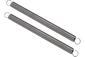 TOP-VIGOR 2Pcs Extension Compressed Spring, 1mm Wire Dia, 10mm OD, 150mm Free Length Durable Steel Compression Springs, Small Dual Hook Extended Tension Springs