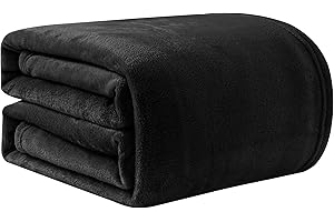 Good Nite Couvertures et Plaids Noir 150x200cm Couverture en Flanelle, Couverture Chaude de Canapé, Jete de lit, utilisable des Deux côtés