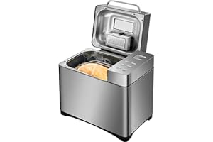 AEASYG Automatic Bread Machine Family Bread Maker 2LB 17 Programs Machine 3 Weight Settings with Automatic Fruit Nuts Dispenser Gluten Free for Home Bakery 15 Hours Delay Timer
