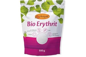 Birkengold Organic Erythritol, 500 g påse | från ekologiskt jordbruk | kalorifri sockerersättning| erytritol smakar som socker | vegan