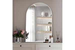NEUWEABY Arched Wall Mirror for Bathroom, 75x50cm Arched Mirror Wall Mounted Mirror with Metal Frame, Sliver Vanity Mirror Decor for Mantle, Bedroom, Entryway, Living Room
