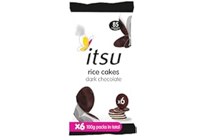itsu Dark Chocolate Rice Cakes Healthy Sharing Snack 100g (Pack of 6)