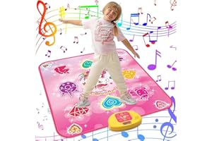 Evereden Dance Mat Toys Birthday Gifts for 3 4 5 6 7 8-12 Year Old Girls, Princess Theme Music Dance Pad with 7 Game Modes, Adjustable Volume, LED Light (Unicorn)