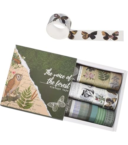 Set Di 30 Washi Tape Decorativi YUBX - Nastri Adesivi Per DIY, Journaling, Scrapbooking - Tema Foreste Arcobaleno