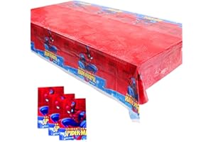 HEAWAA 3 Stück Tischdecke Spiderman, 108 * 180cm Superheld Thema Tischdecke Wasserdicht Kunststoff Rechteckige Geburtstag Tischdecke Geeignet für Kinder Jungen Mädchen Mottoparty Dekoration Picknick