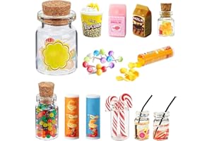 NVTRSD 11 Stück Wichtel Zubehör, Miniatur Weihnachten Süßigkeiten und Trinken Set für Weihnachtsmarkt, Süßigkeitenstände, Wichtelzubehör mit Gummibärchen für Wichteltür Deko und 1:12 Puppenhaus