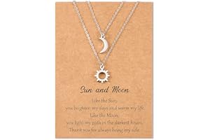 SUNSH Collana Sole e Luna per Coppia Adolescente Collana Mamma Figlia Amicizia Bestie Set Sorella Gioielli BFF Amicizia Regali per Lei 2 Pezzi