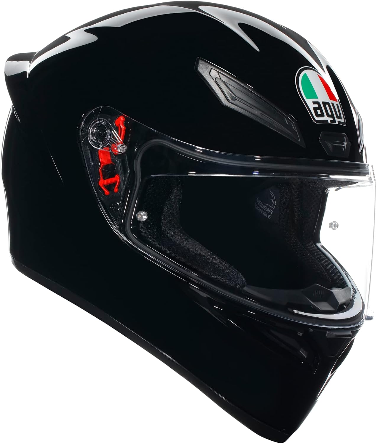 AGV - K1 S ECE 22-06, Casco Moto Integral Hombre ECE, con Aleron Aerodinámico, Ventilaciones y Visera Resistente a Arañazos, Campo de Visión de 190°, Intercomunicador Casco Moto
