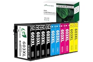 Greenjob 603XL Cartucce Compatibili per Epson 603 XL Multipack per Expression Home XP-2100 XP-2105 XP-3100 XP-4100 Workforce WF-2810 WF-2830 WF-2850 (4 Nero, 2 Ciano, 2 Magenta, 2 Giallo)