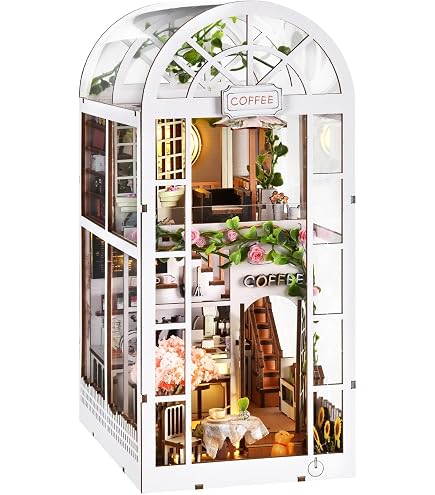 DIY Book Nook Kit Puzzle 3D Bois Avec Lumière LED Kit De Maison De Poupee Miniature Diy Coin Livres En Bois Modeles Pour Adul Am DIY Book Nook Kit Puzzle 3D Bois Avec Lumière LED Kit De Maison De Poupee Miniature Diy Coin Livres En Bois Modeles Pour Adul Am