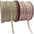EmbroideryMaterial Gold & Rose Gold Samosa Design Gota Patti Trim Lace Rolls for Edges of Saree, Blouse, Kurti & Dresses (Gold & Rose Gold, 2 Rolls, 1Roll/Color, 30 Meters/Roll)