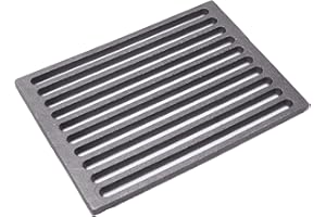 Fonderia Bongiovanni Grille en fonte | Grille pour cheminée | Poêle à granulés | Barbecue fond pour cendres | 30 x 22 x 1 cm