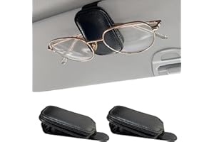 Wolancy 2 Pack Sonnenbrillenhalter für Auto Visier, Magnetischer Leder Brillenbügel Clip für Fahrzeug-Sonnenblenden-Zubehör