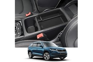 CDEFG Kompatybilny z Skoda Kodiaq 2016-2022, konsola środkowa, podłokietnik, schowek, podłokietniki, schowek, schowek, schowek samochodowy, konsola centralna, Kodiaq 2023, akcesoria (czarny)