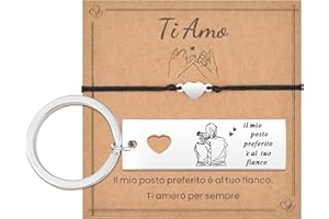CheersLife Idee Regalo San Valentino per Lui Lei, Coppia Portachiavi Braccialetto, Regali per Lui, Regalo Fidanzato Fidanzata, Regalo per Lei Regalo Anniversario per Lui Regali Natale per Lui Lei