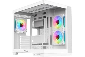 Itek Case DARK CAVE DS - Case Gaming ATX, 3 ventole da 12cm ARGB, 2x USB3, 1x Type-C, vetro temperato frontale e laterale, White Ed.