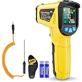 Infrared Thermometer with Probe MESTEK Digital Laser Thermometer IR Gun Infrared Temperature -50℃~800℃ Contactless Adjustable